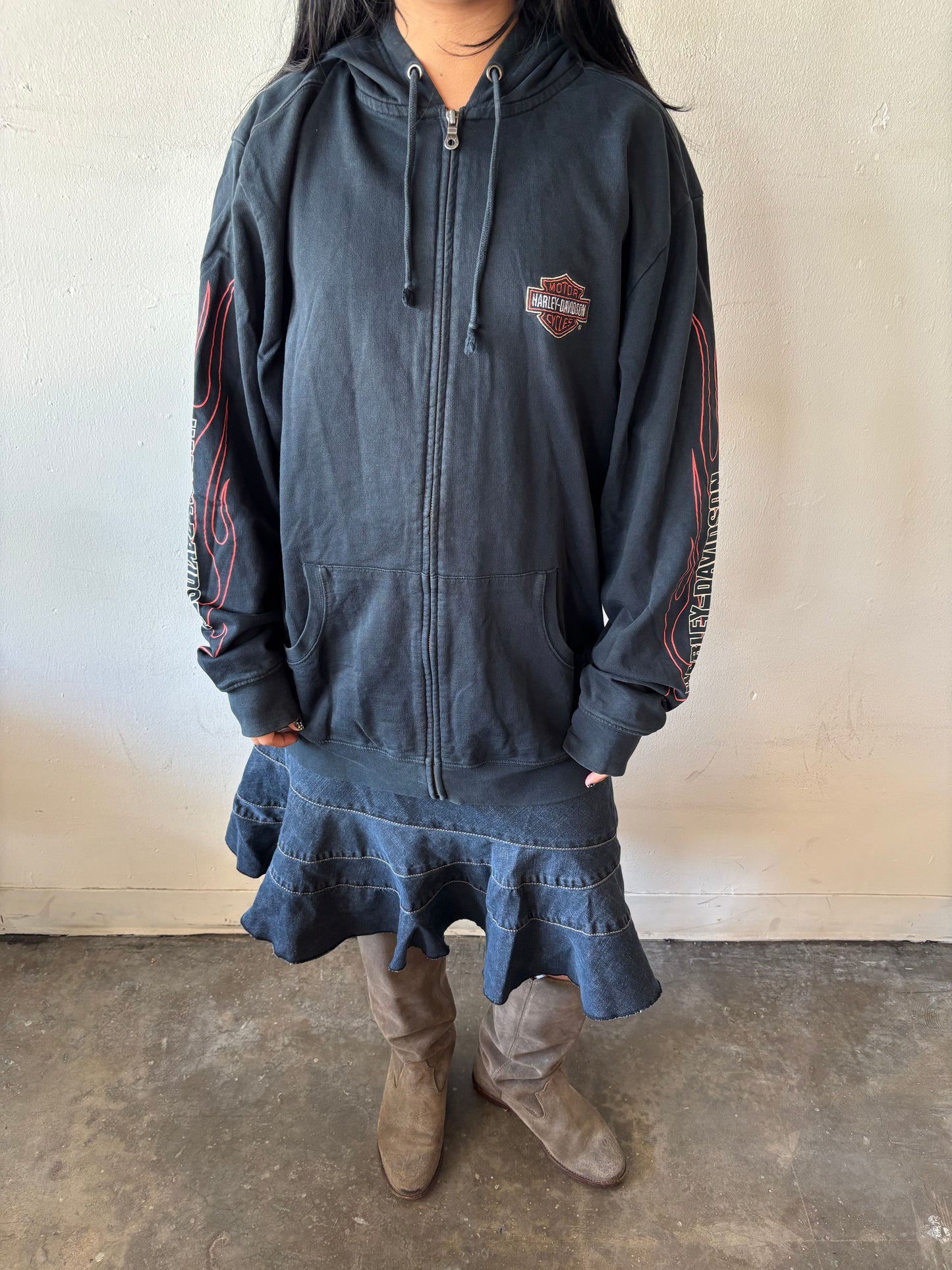 Vintage Harley Davidson Zip Up Hoodie