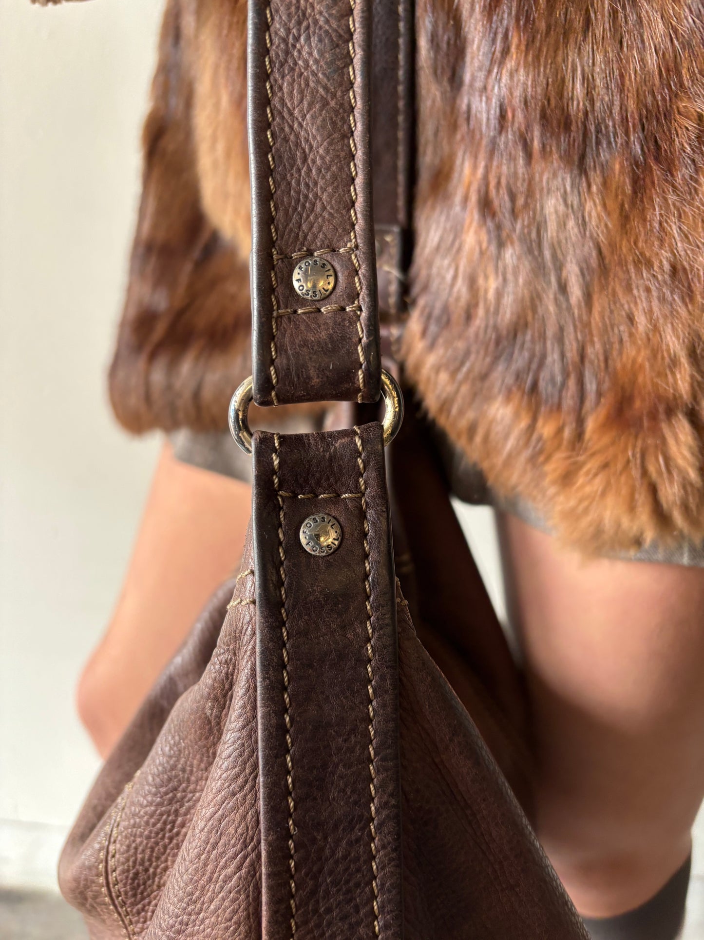 Vintage Fossil Brown Leather Purse