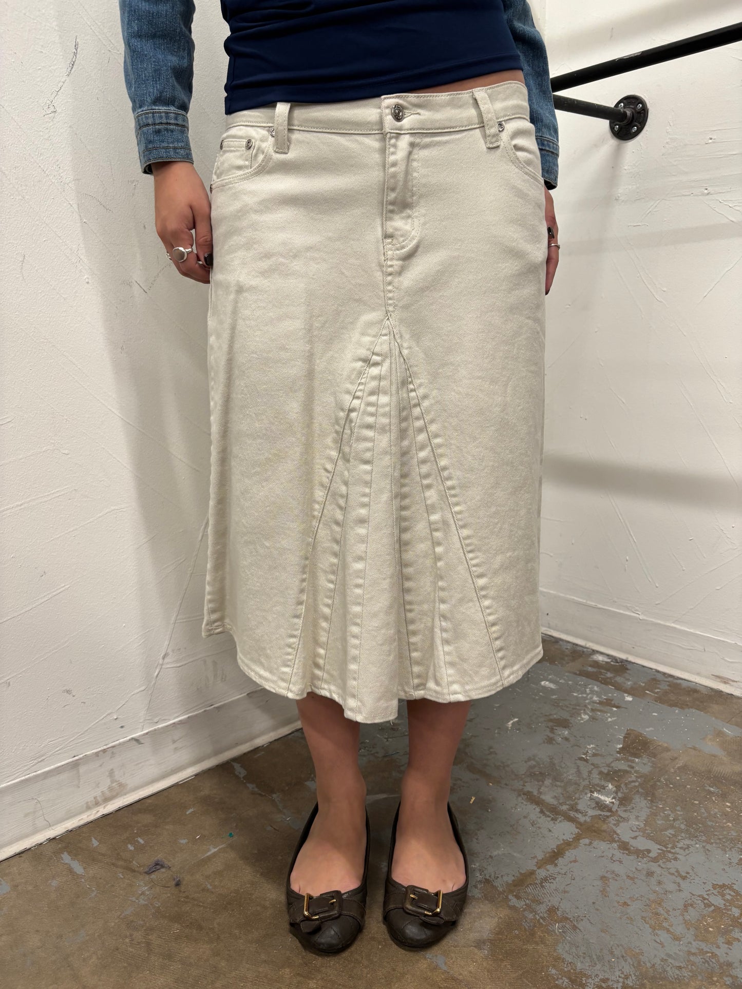 Vintage Goddess Jeans Midi Skirt