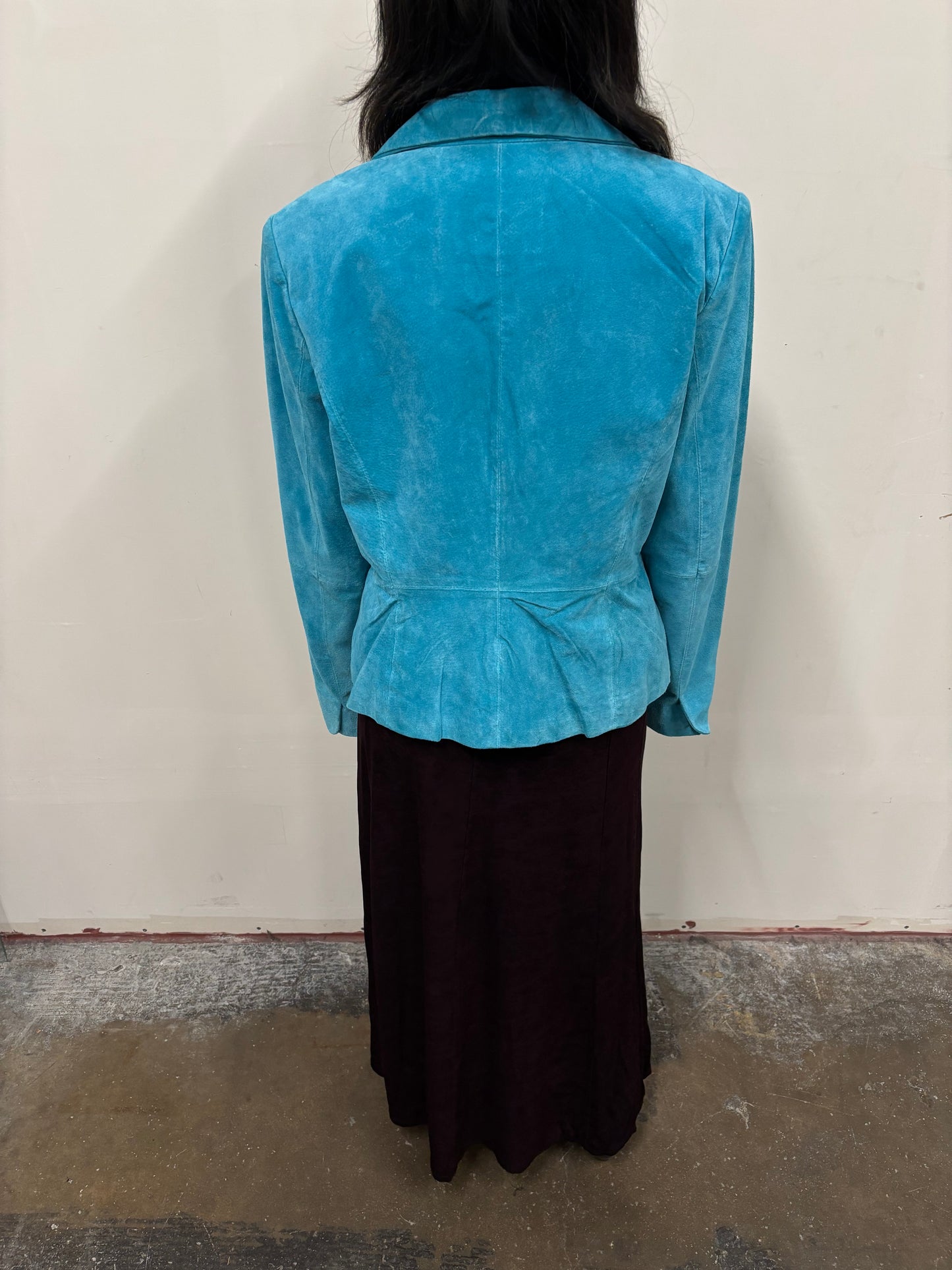 Vintage Blue Bernardo Suede Jacket