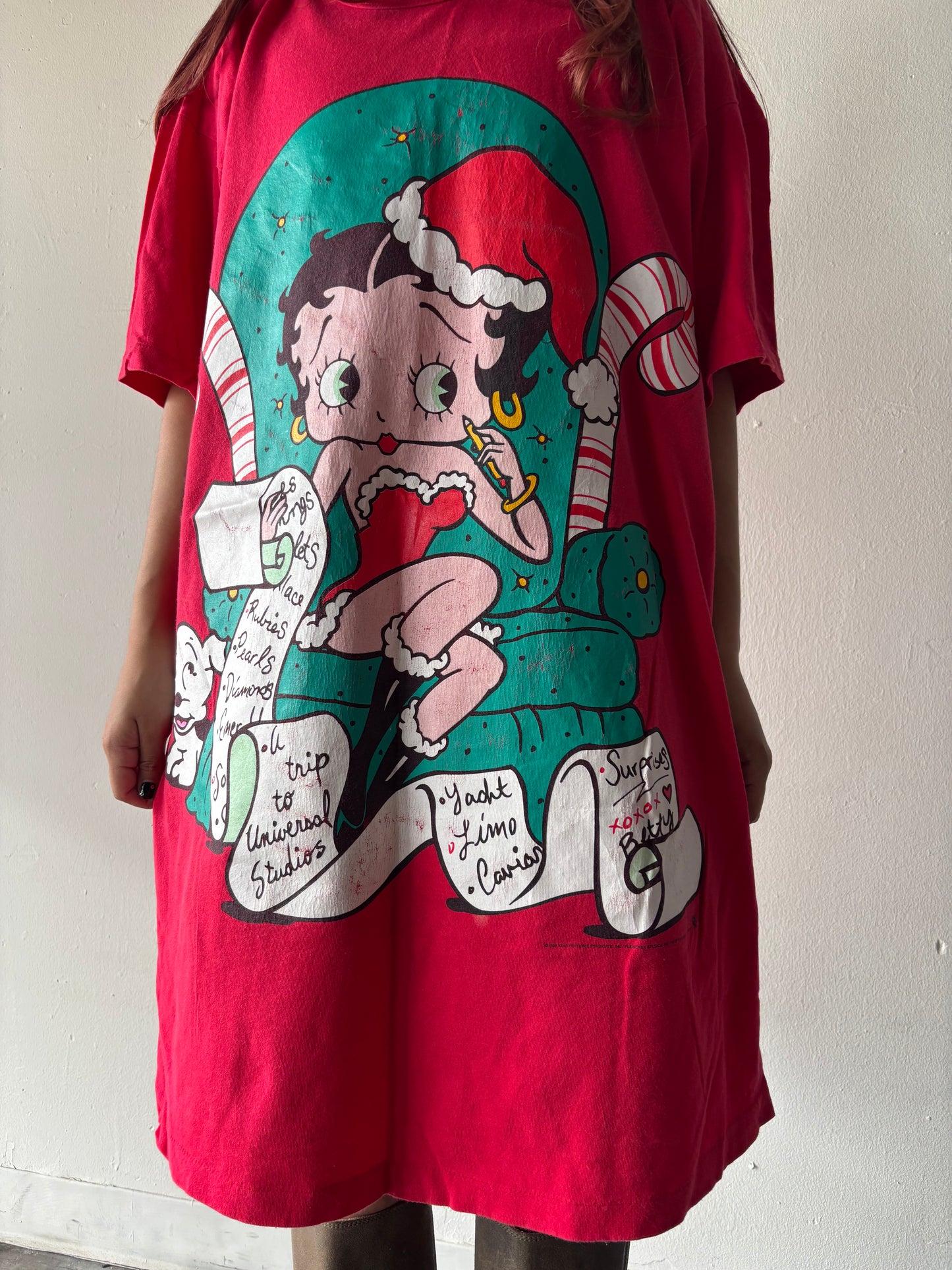 Vintage Betty Boop Merry Christmas Sleeping Shirt
