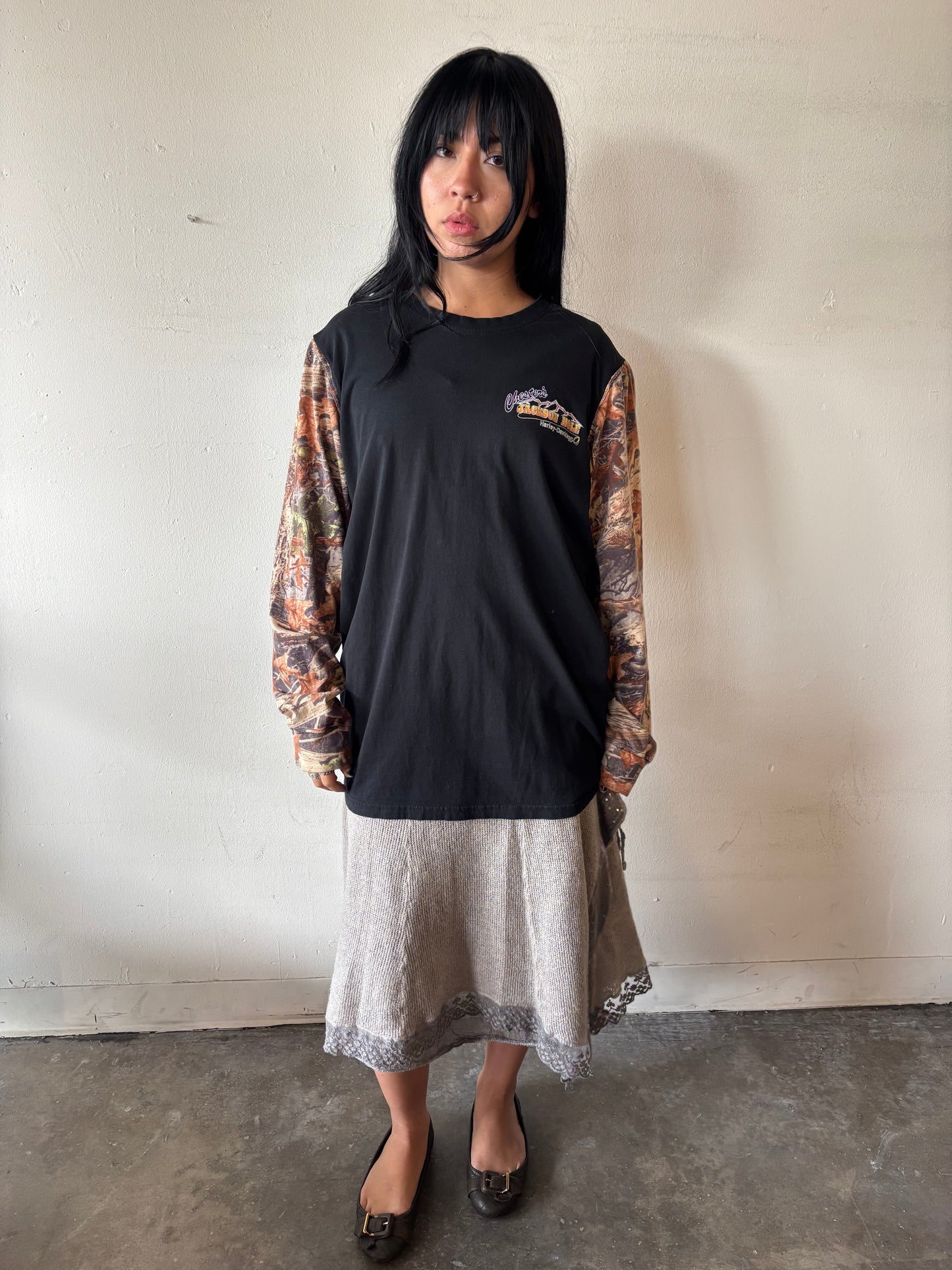 Reworked Harley Davidson Camo Shirt