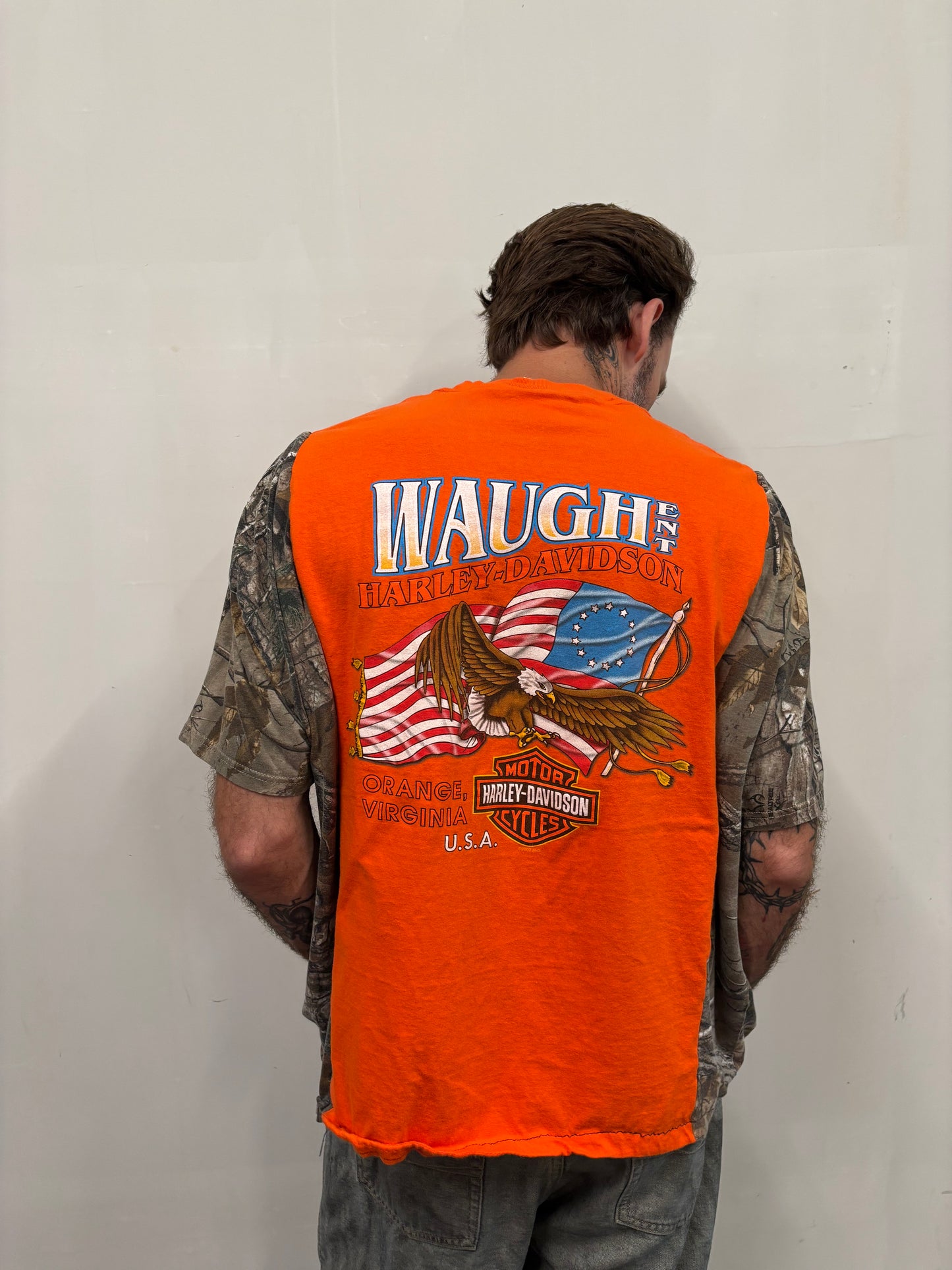Reworked Harley Davidson Camo Shirt