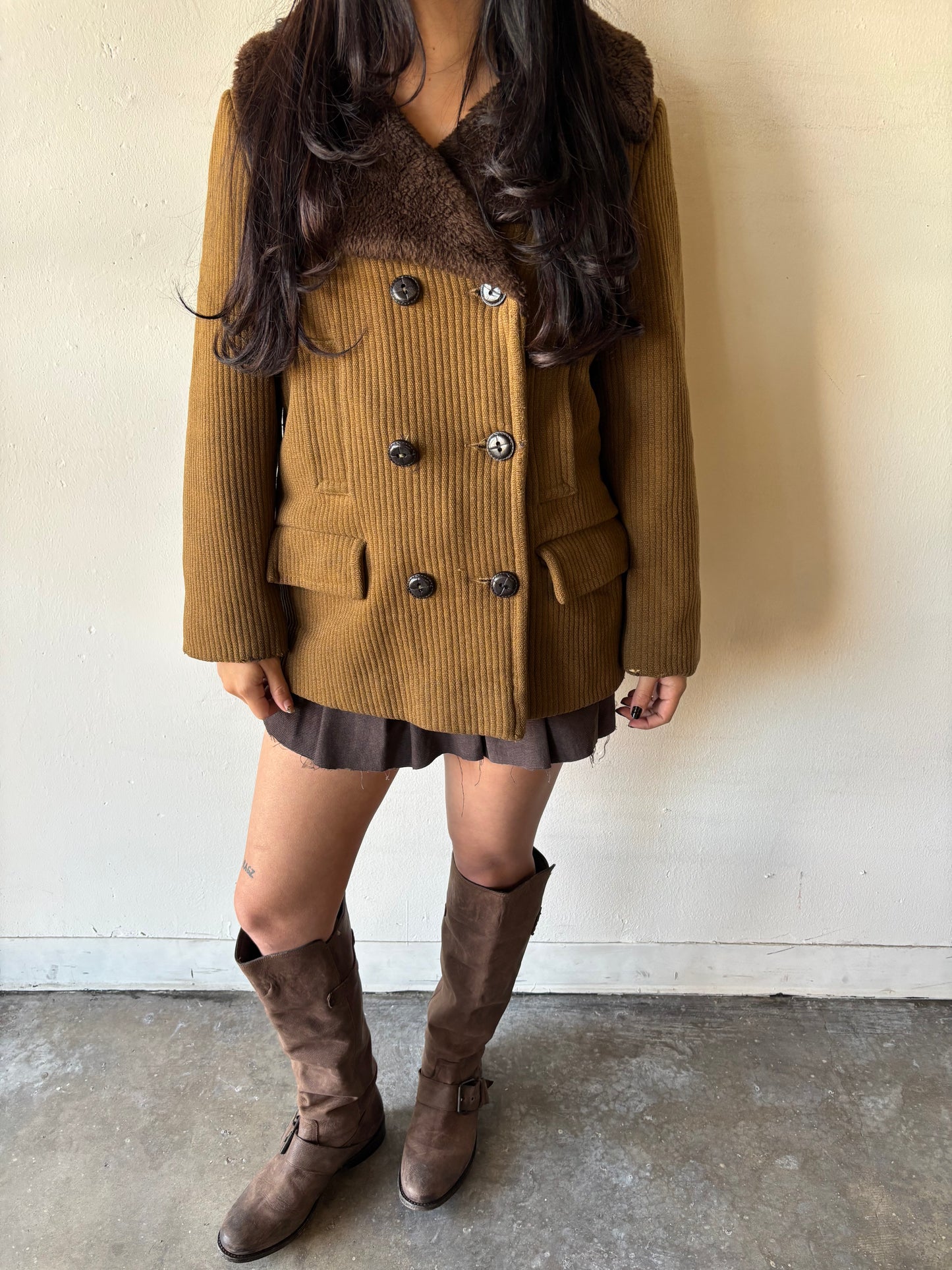 Vintage Valor Brown Button Up Coat