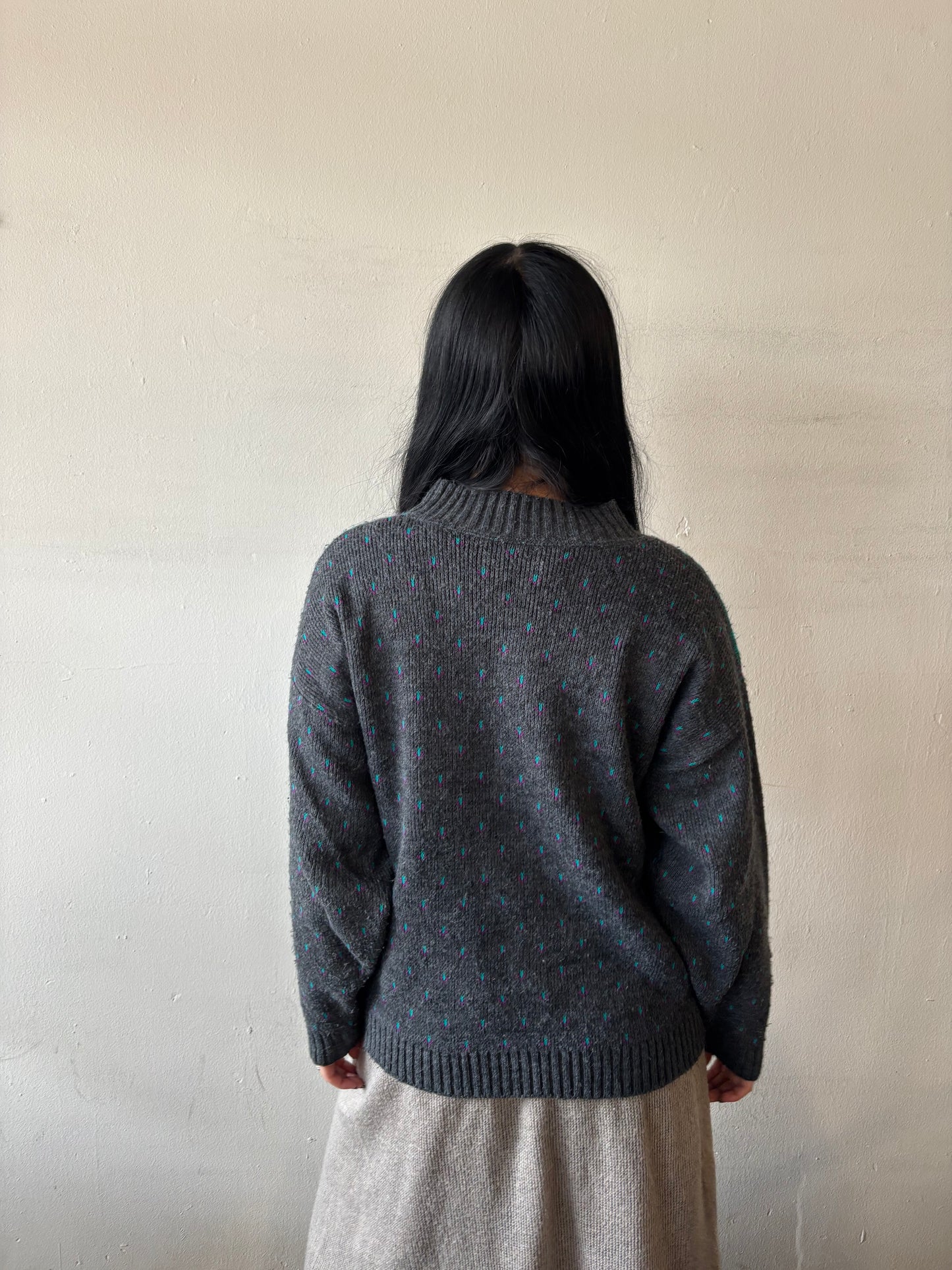 Vintage Knitted Floral Sweater