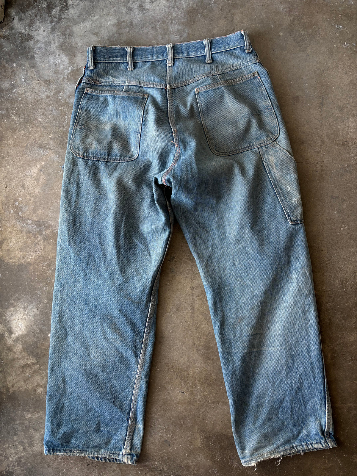 Vintage 1970s Big Mac Faded Blue Repaired Denim Jeans