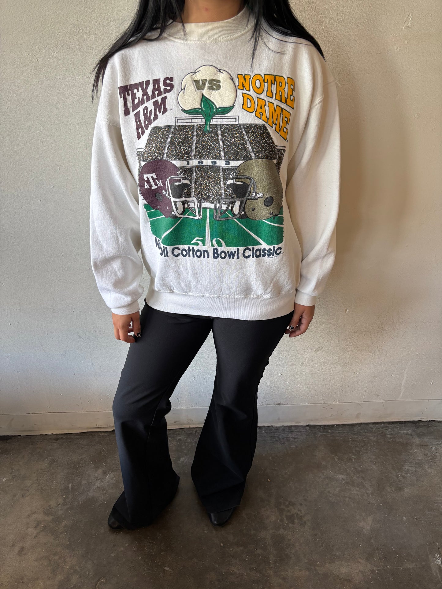 Vintage Texas A&M Vs. Notre Dame Crewneck