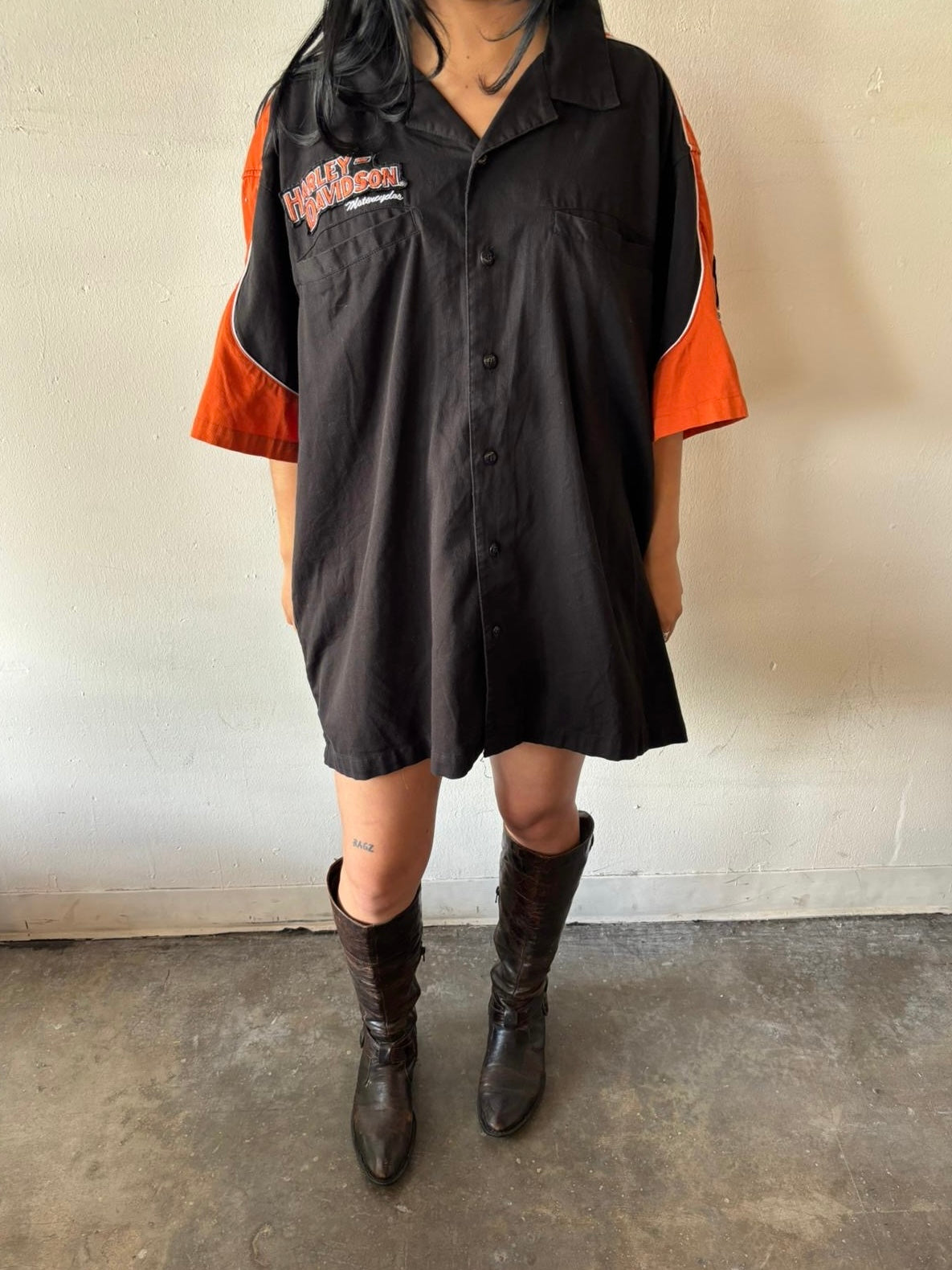 Vintage Harley Davidson Button Up