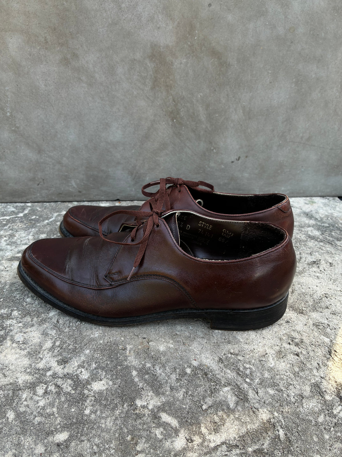Vintage 1970s Brown Sears Leather Oxford Shoes