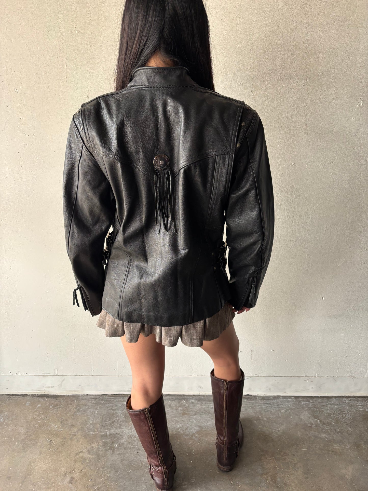 Vintage Harley Davidson Studded Leather Jacket