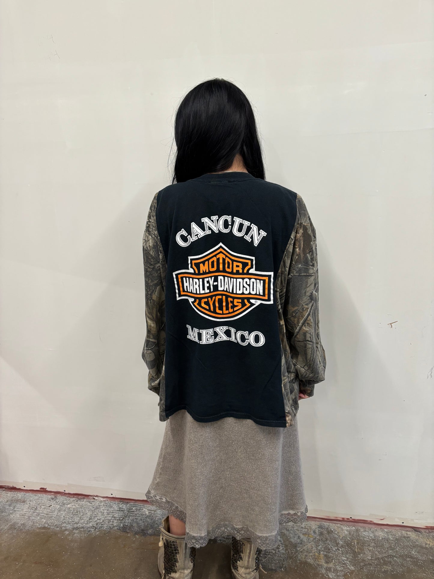 Reworked Harley Davidson Camo Shirt