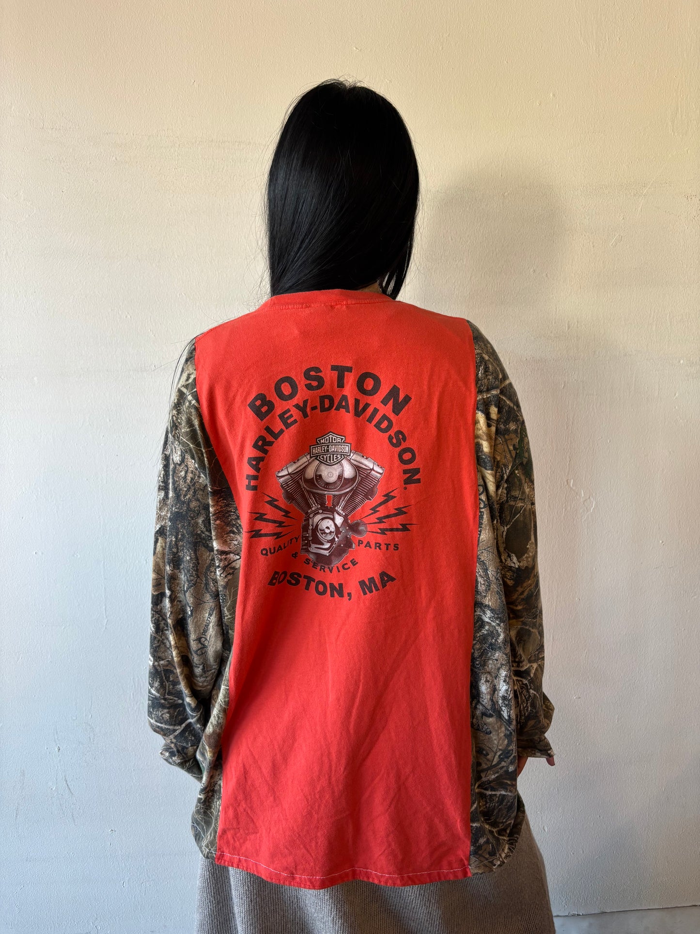 Reworked Harley Davidson Camo Shirt