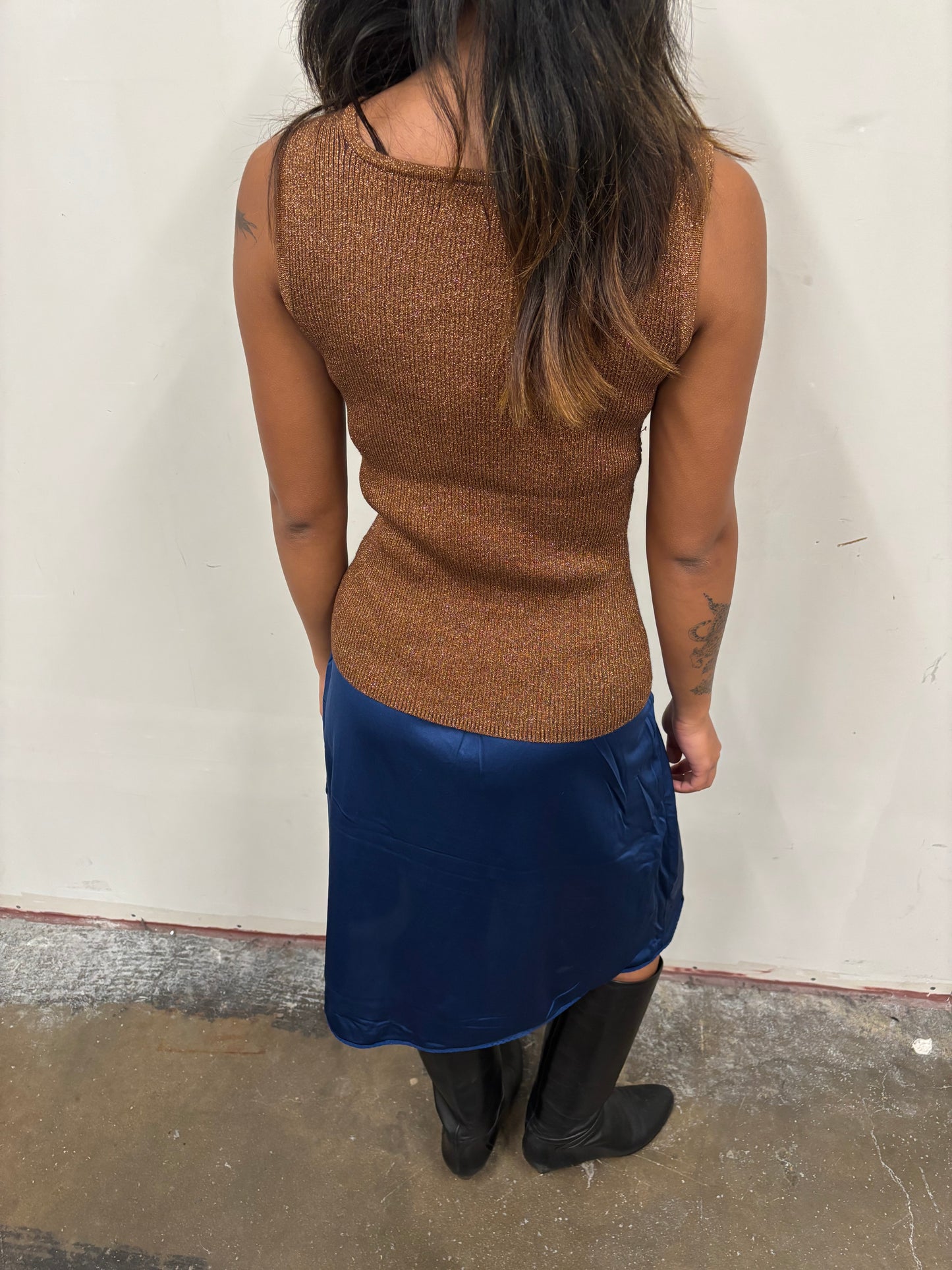 Gold Sequin Tank Top