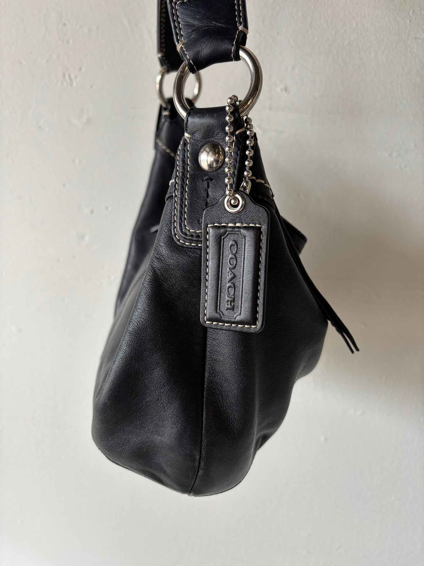 Vintage Black Leather Coach Purse