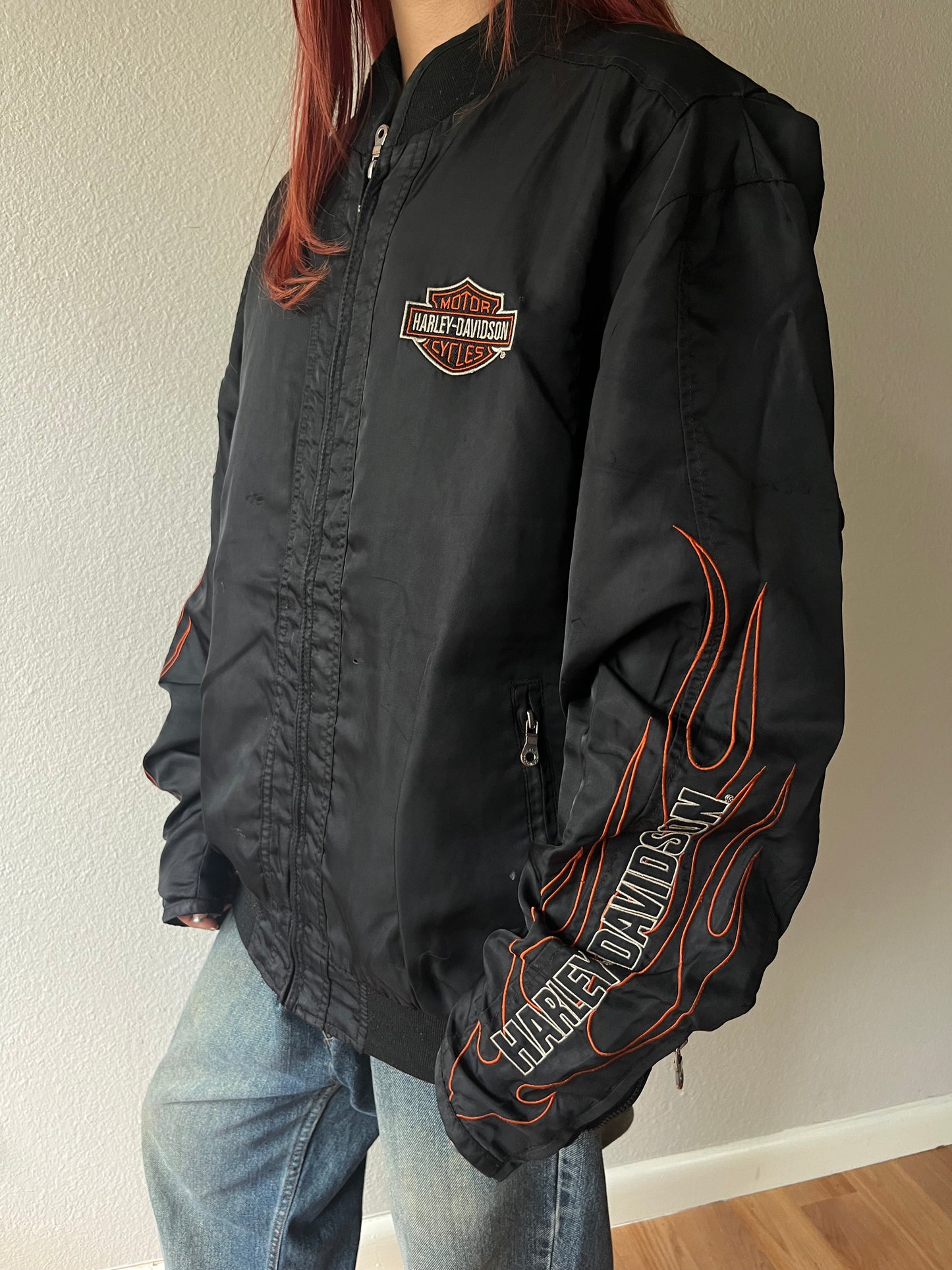 Vintage Harley Davidson Flames Windbreaker