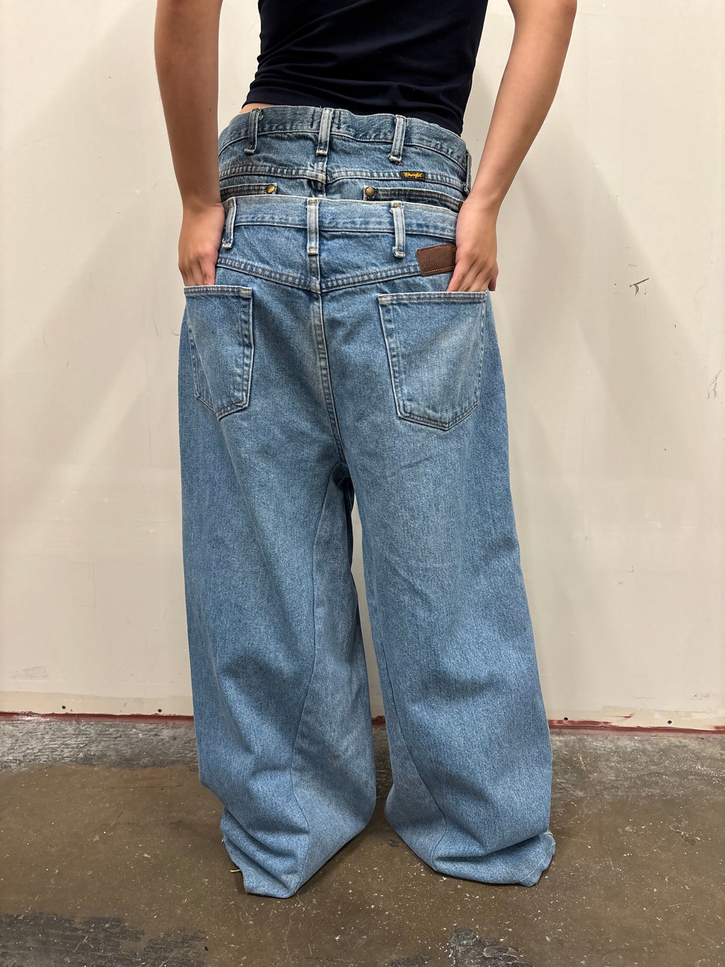 Reworked Double Denim Jeans