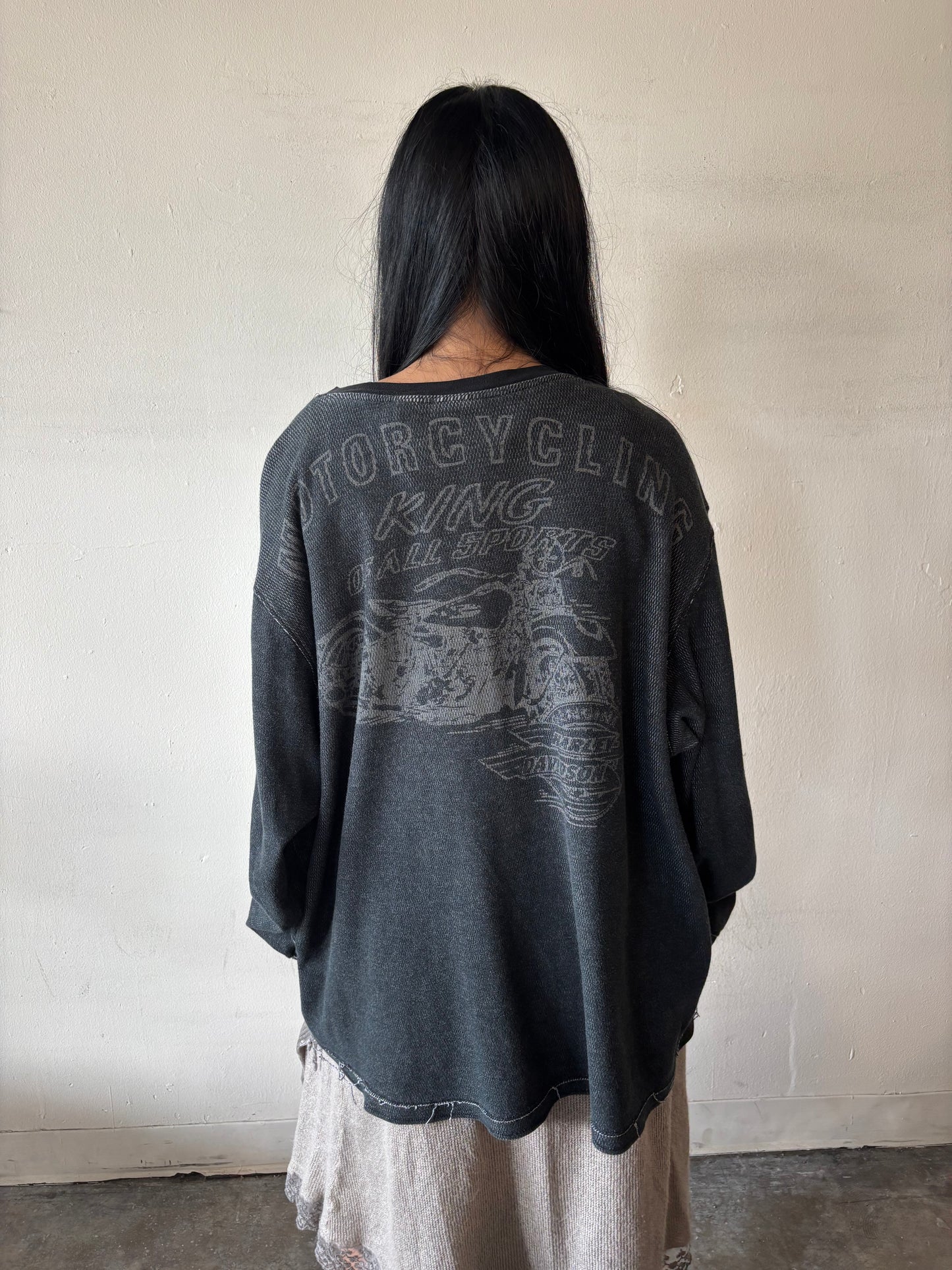 Vintage Harley Davidson Half Button Shirt