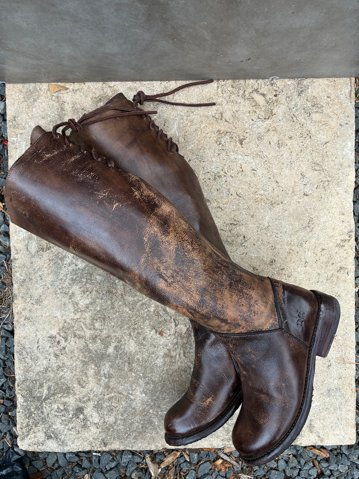 Bed Stu Distressed Knee High Boots