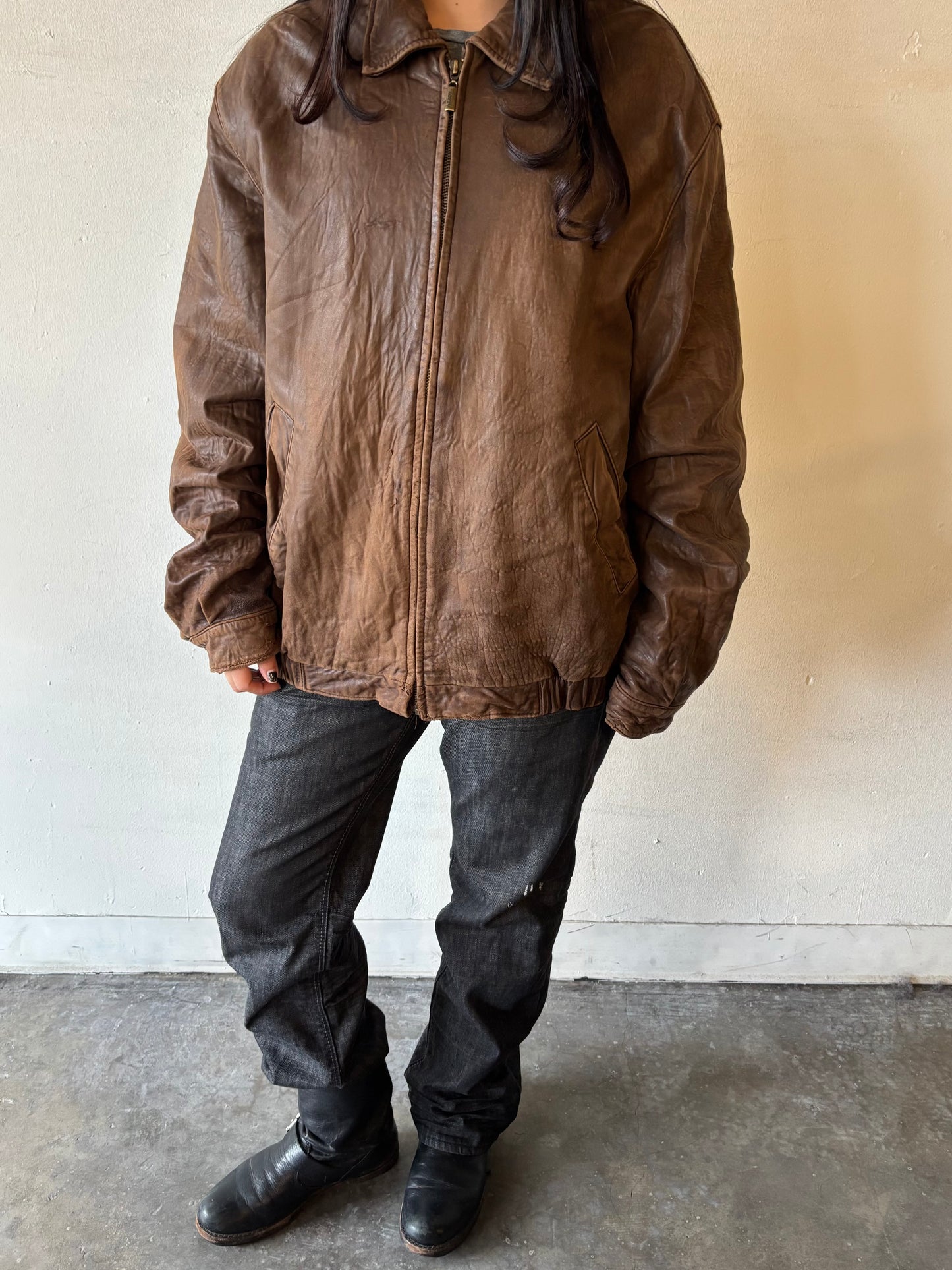 Vintage Brown Leather Jacket