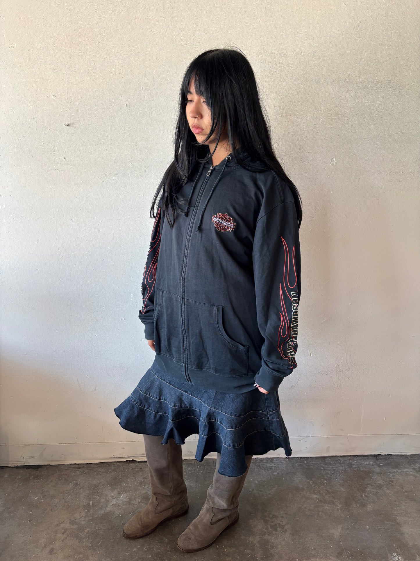Vintage Harley Davidson Zip Up Hoodie