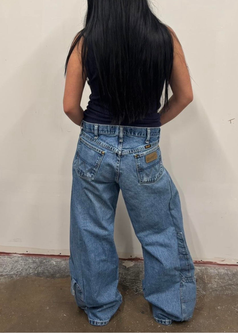 Reworked Wrangler Split Jeans