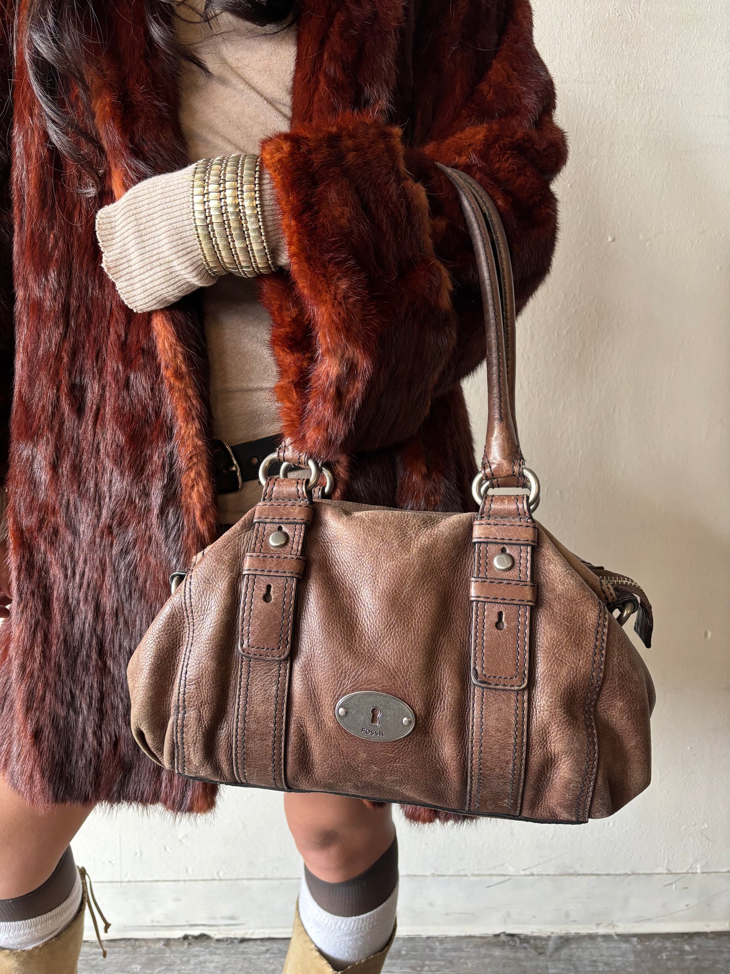 Vintage Brown Fossil Purse