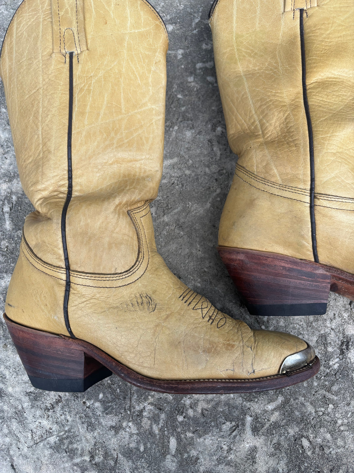 Vintage Yellow FRYE Cowboy Boots