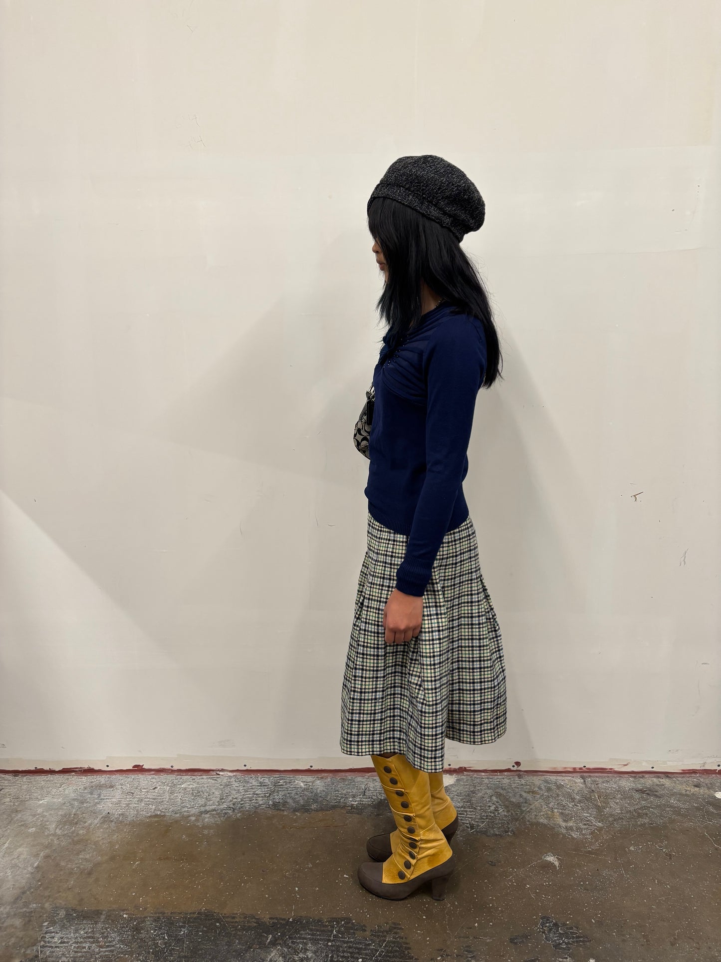 Daks Plaid Pleated Skirt