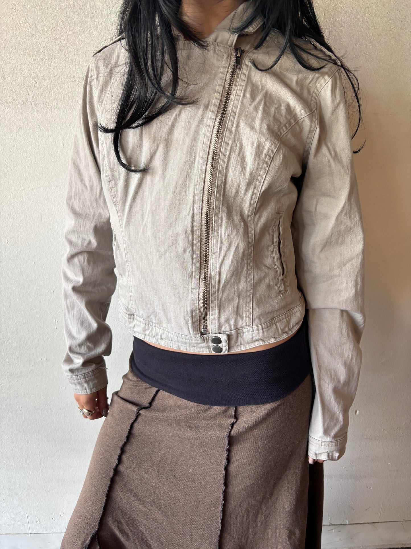 Vintage Asymmetrical Zip Up Jacket