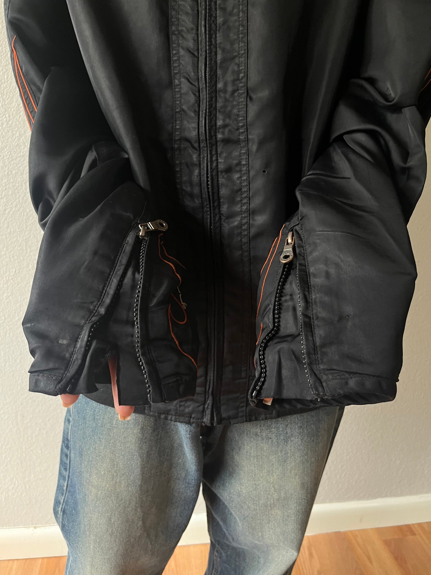 Vintage Harley Davidson Flames Windbreaker