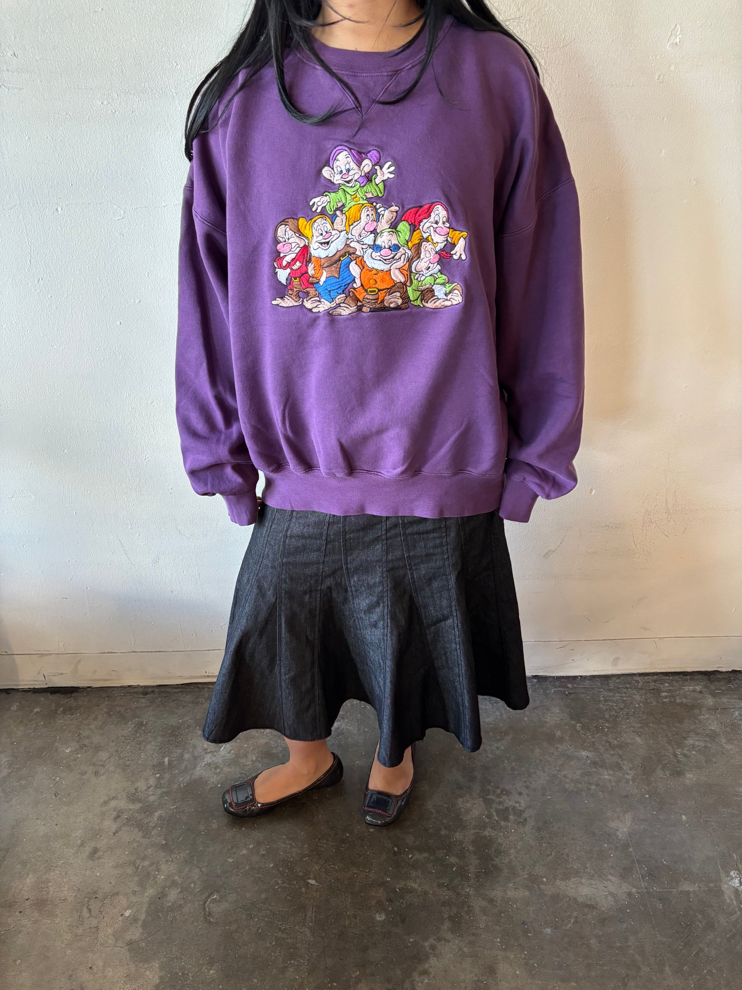 Vintage Seven Dwarfs Embroidered Crewneck