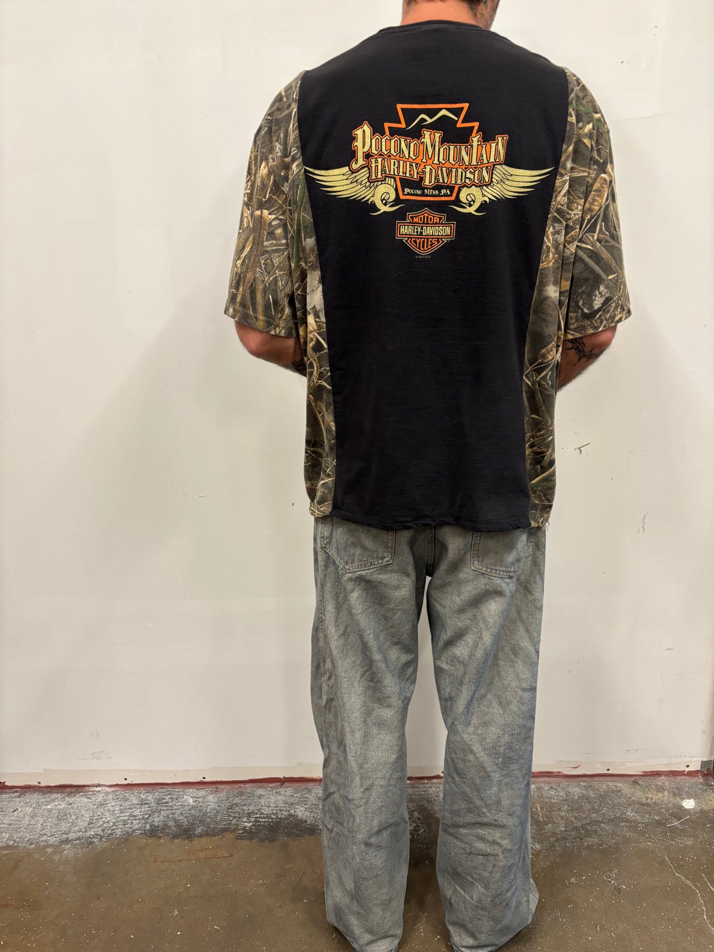 Reworked Harley Davidson Camo Shirt