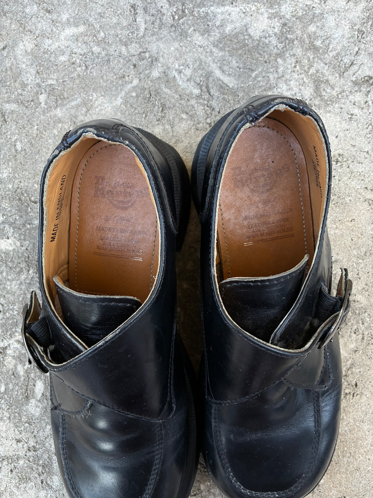 Vintage Dr. Martens Black Leather Buckle Loafer w Chunky Soles