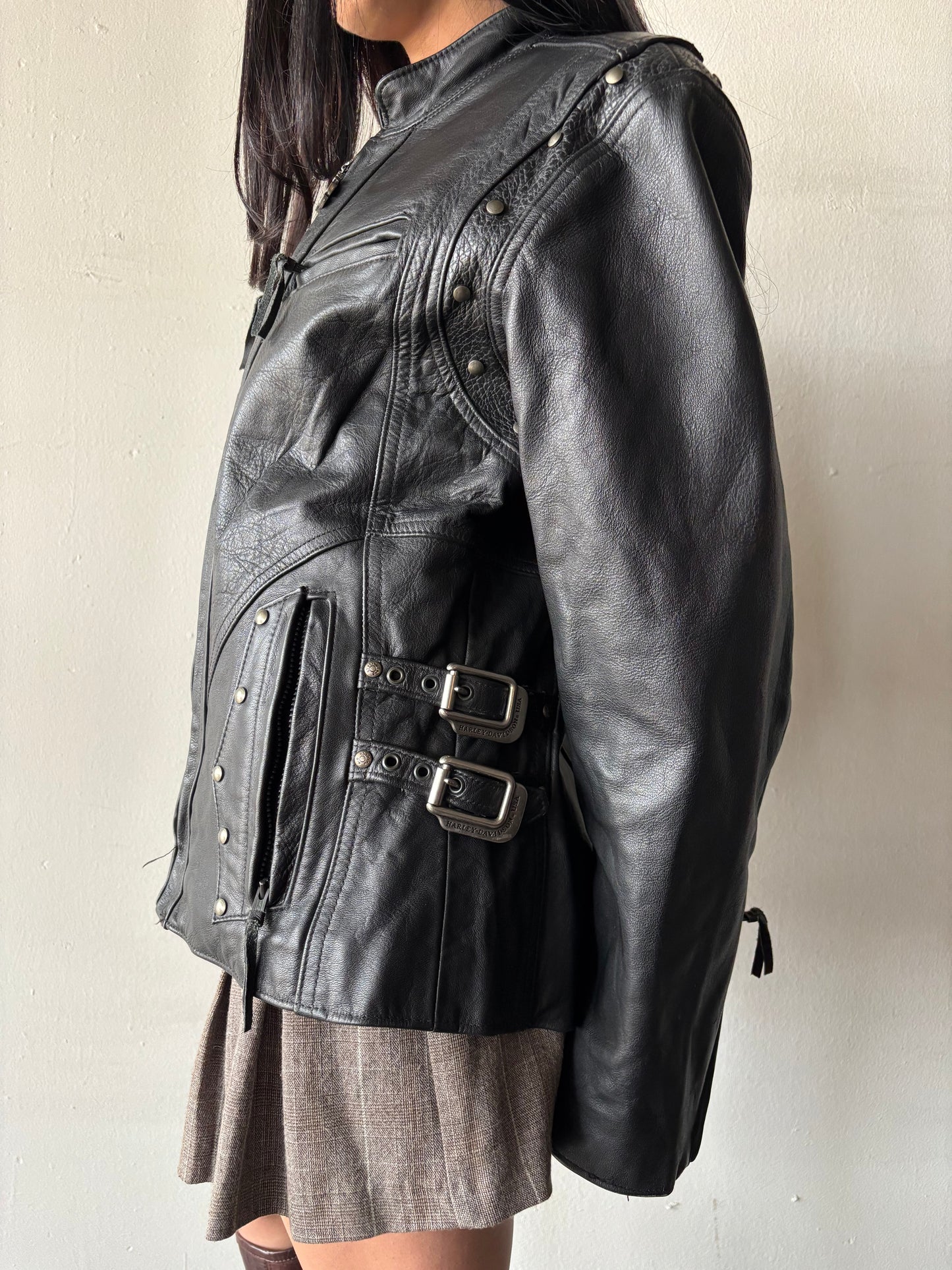 Vintage Harley Davidson Studded Leather Jacket
