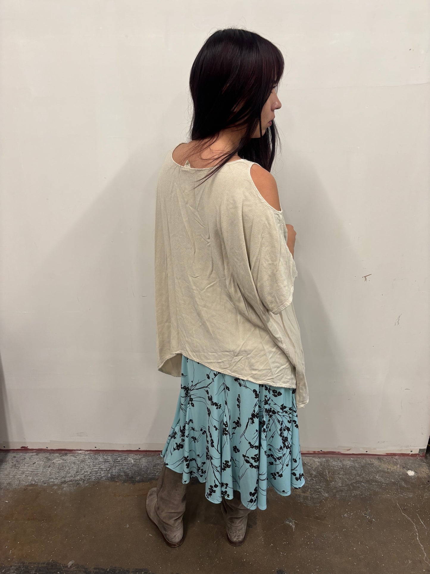 Beige Flowy Top