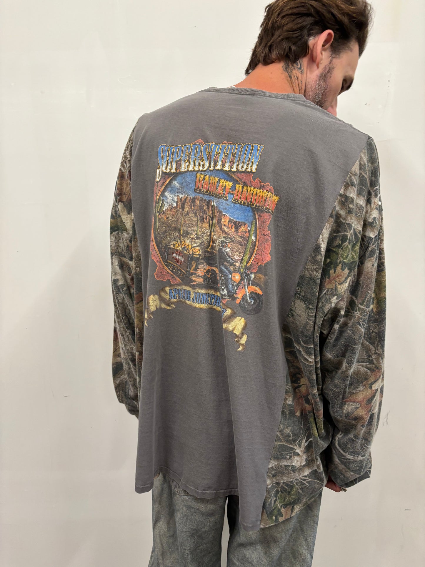 Reworked Harley Davidson Camo Shirt