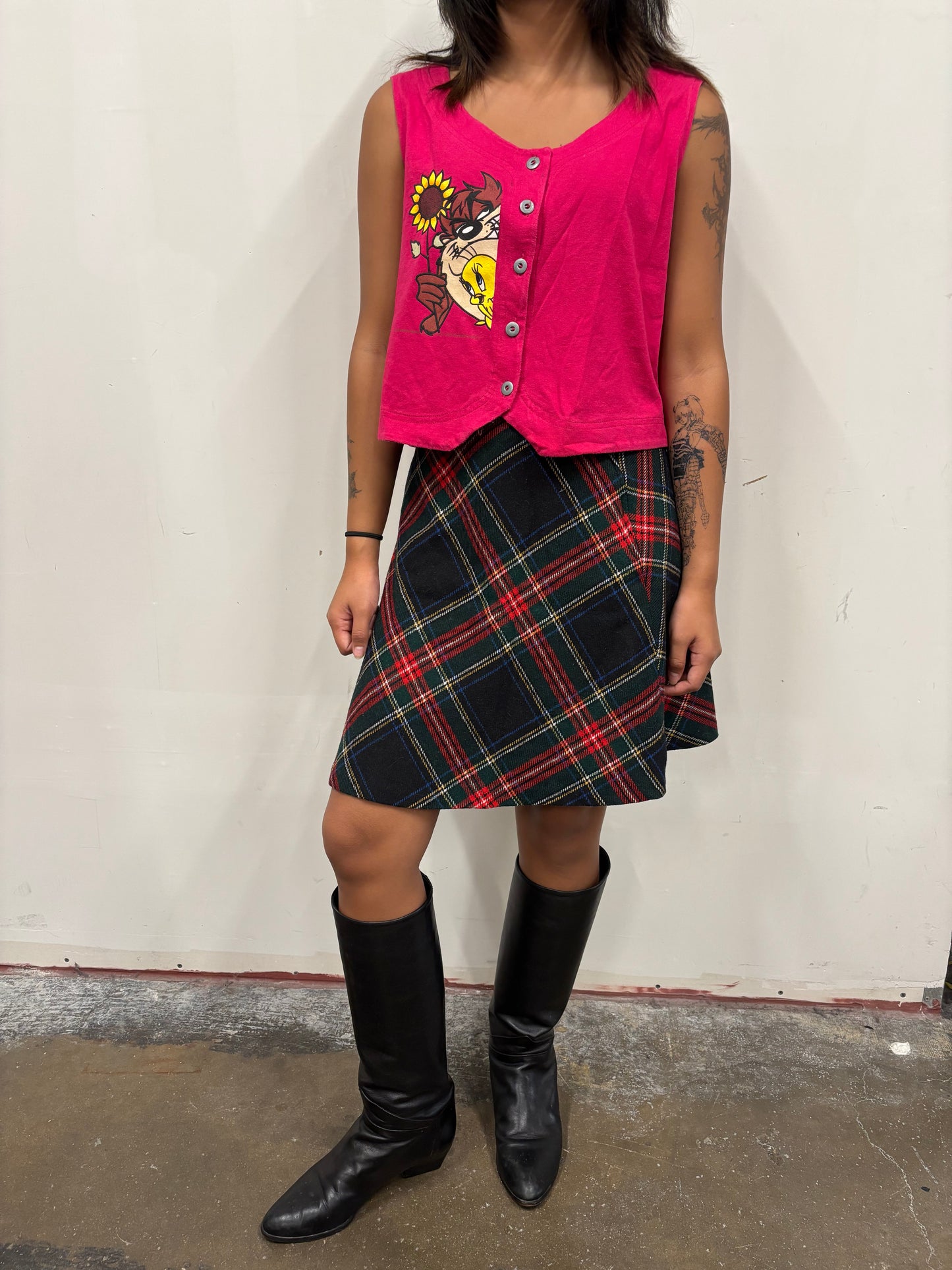 Vintage Taz Tweety Button Up Crop