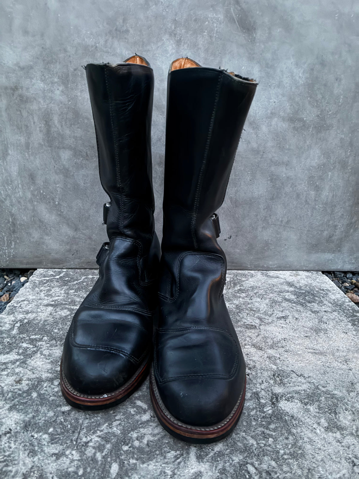 Vintage 90s Chippewa Black Leather Motorcycle Boots