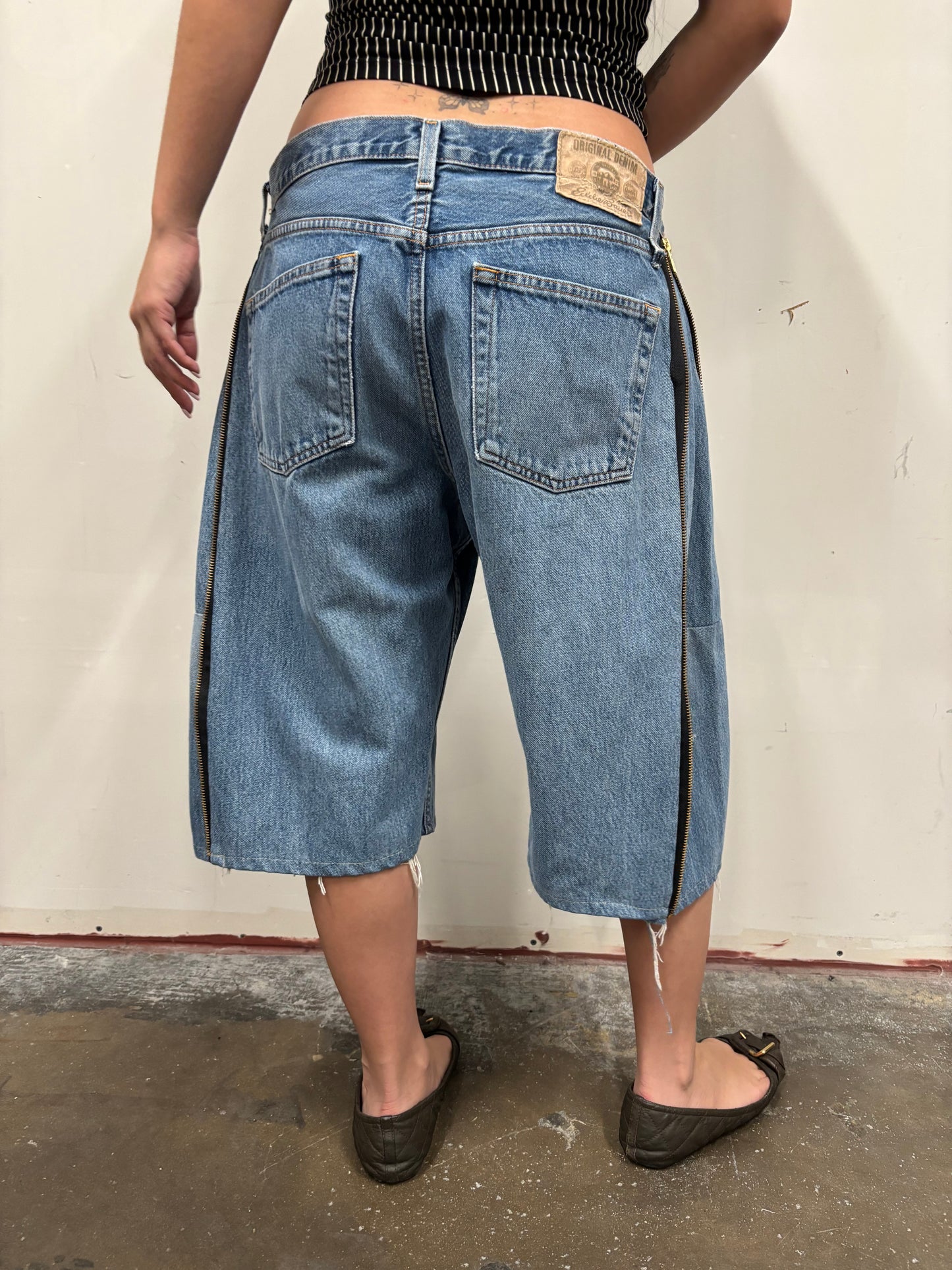 Eddie Bauer Denim Jorts W/ Zipper