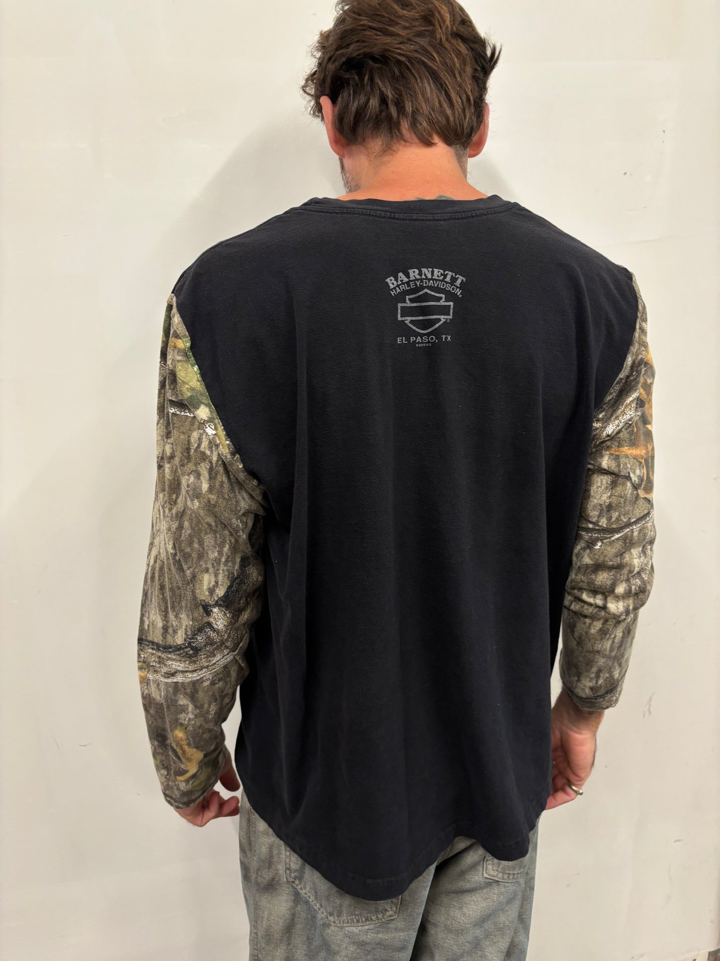 Reworked Harley Davidson Camo Shirt