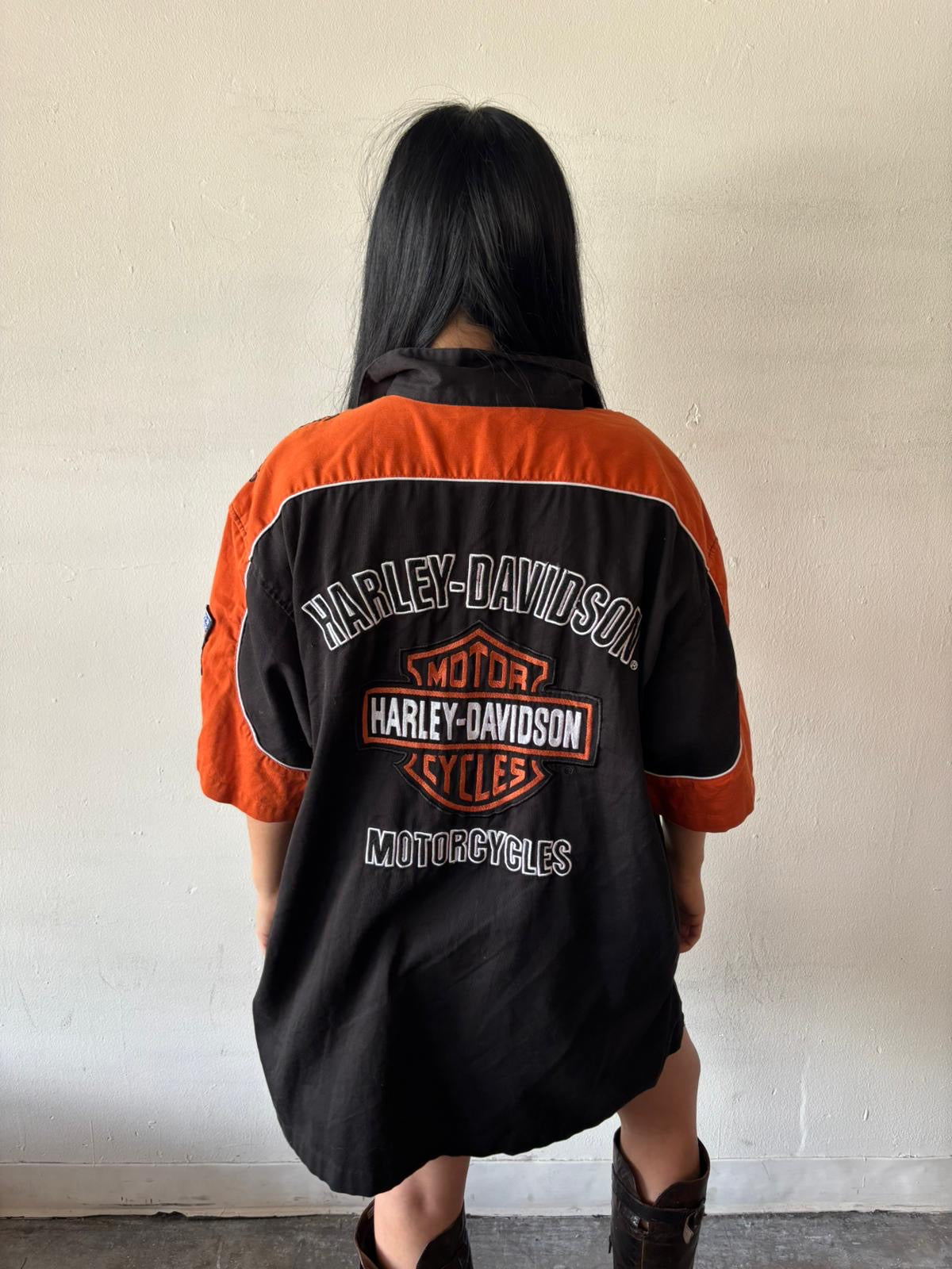 Vintage Harley Davidson Button Up