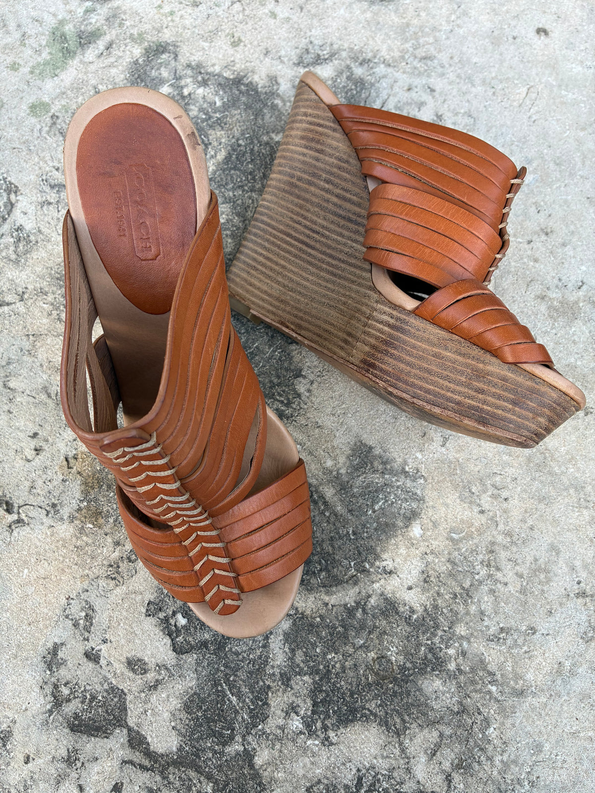 Vintage Coach Leather Wedges