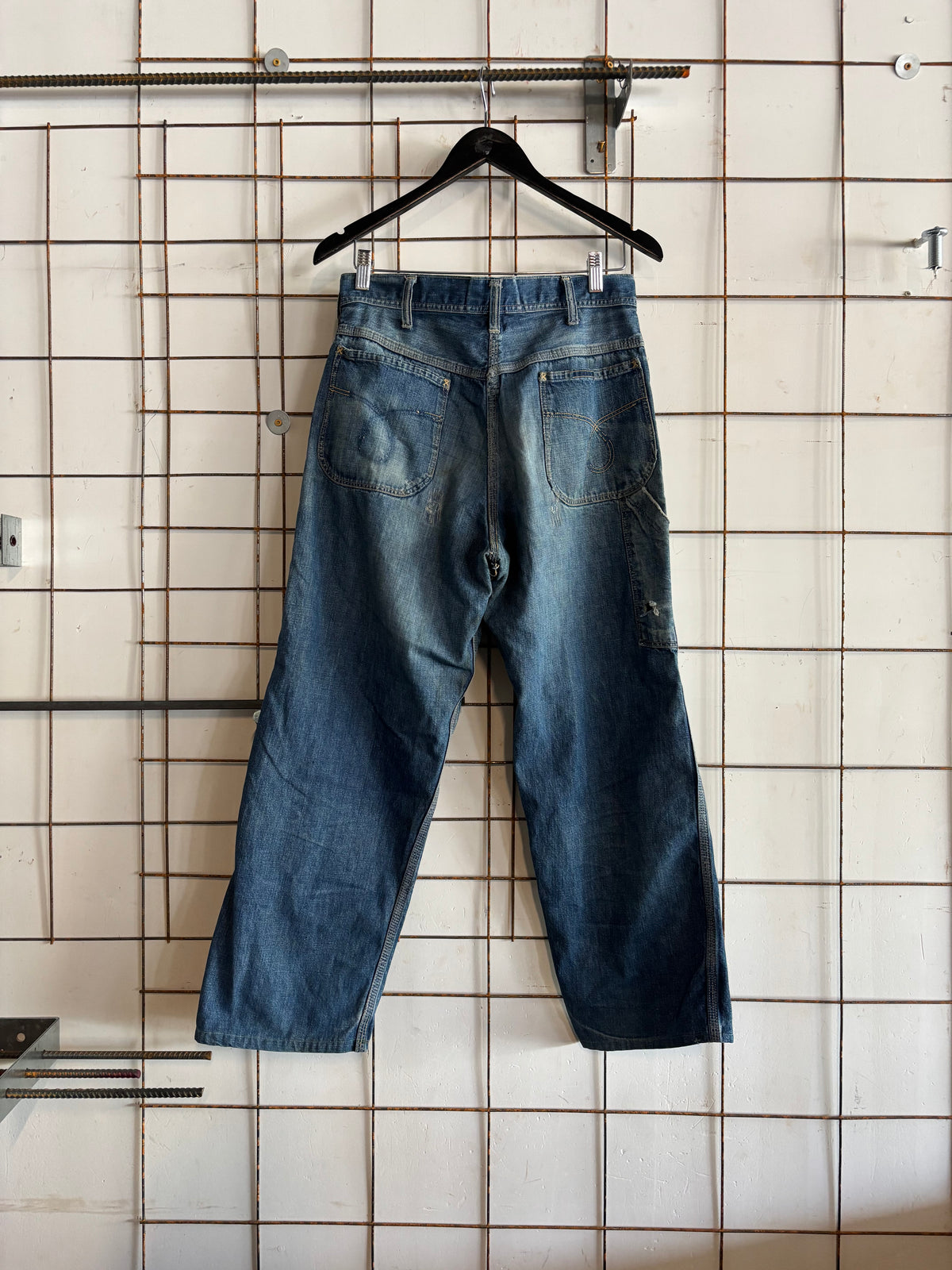 Vintage 1970s KEY Distressed Faded Repaired Denim Jeans