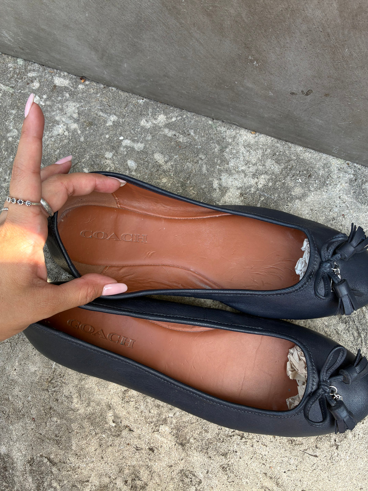 COACH Navy Blue Ballet Flats
