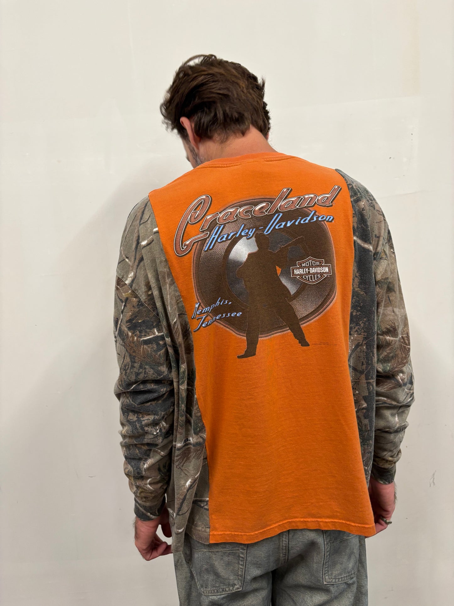 Reworked Harley Davidson Camo Shirt
