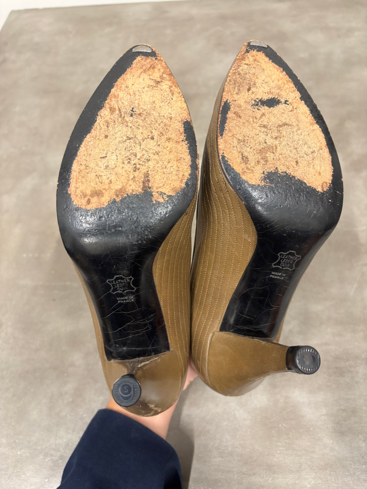Vintage Green Charles J Kitten Heels