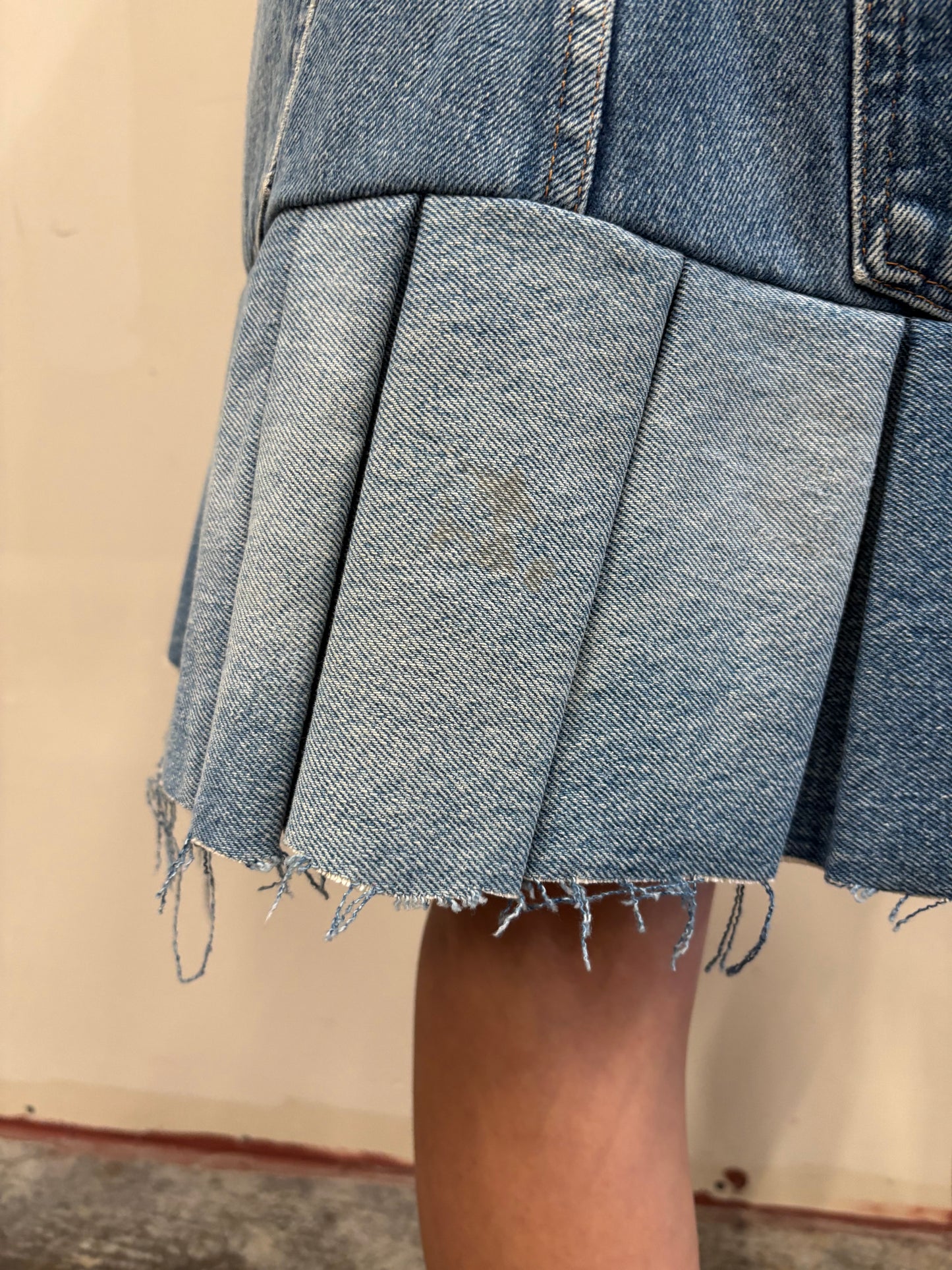 Reworked Double Denim Skirt