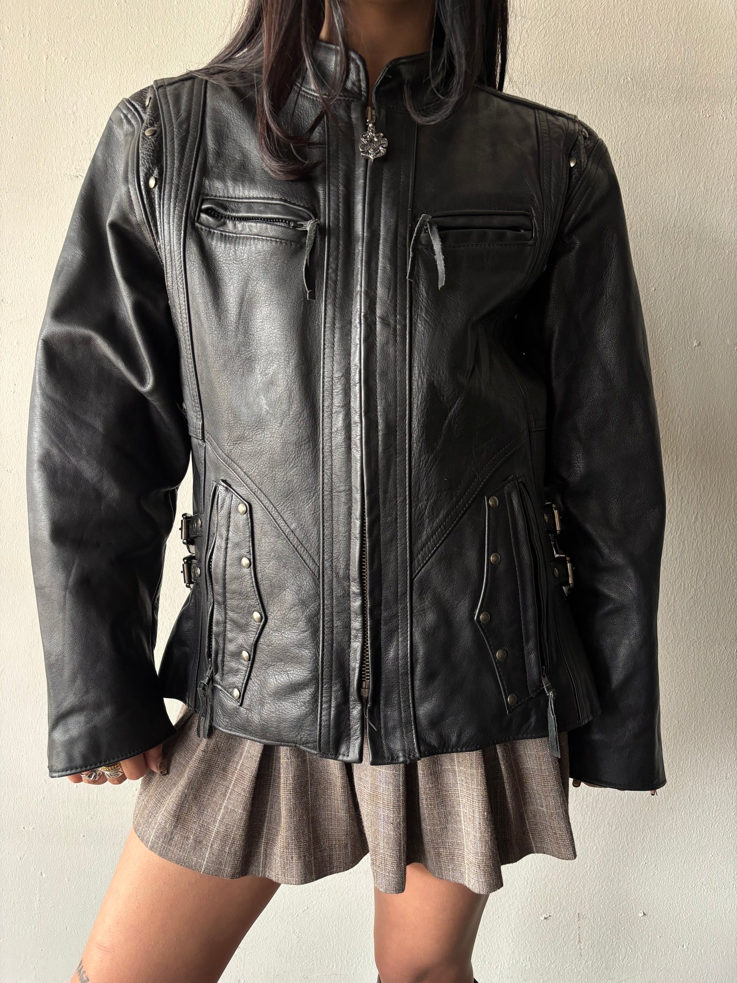 Vintage Harley Davidson Studded Leather Jacket
