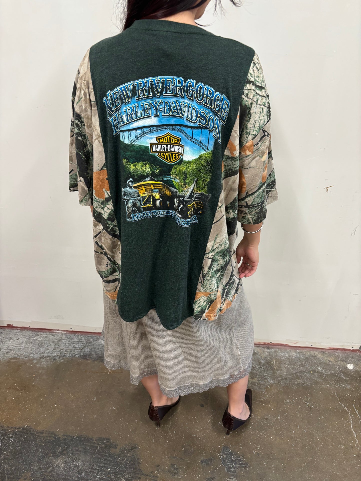Reworked Harley Davidson Camo Shirt