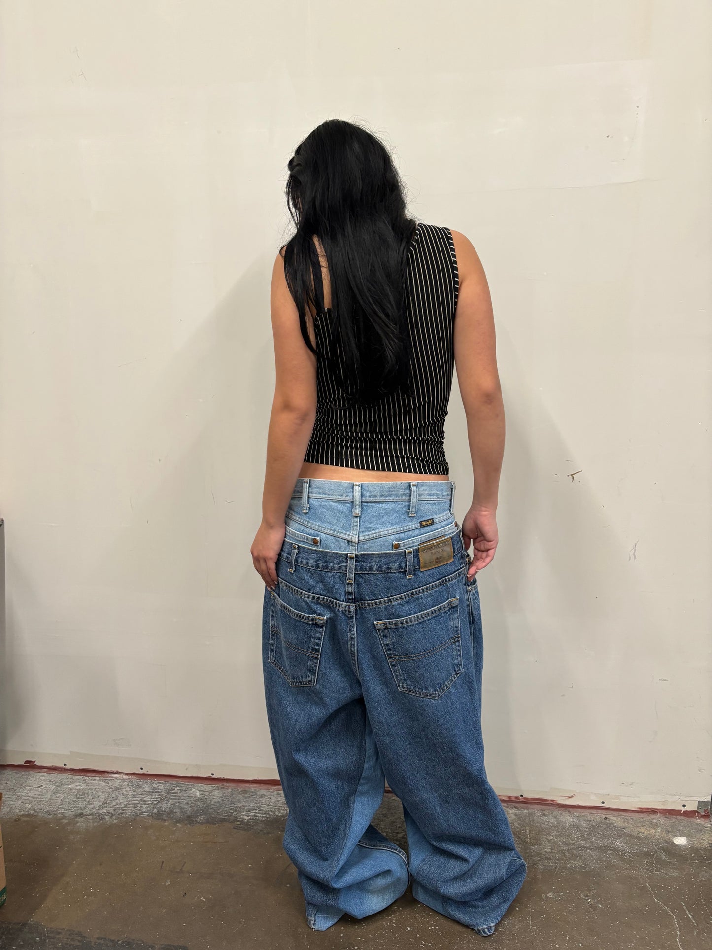 Reworked Double Denim Jeans